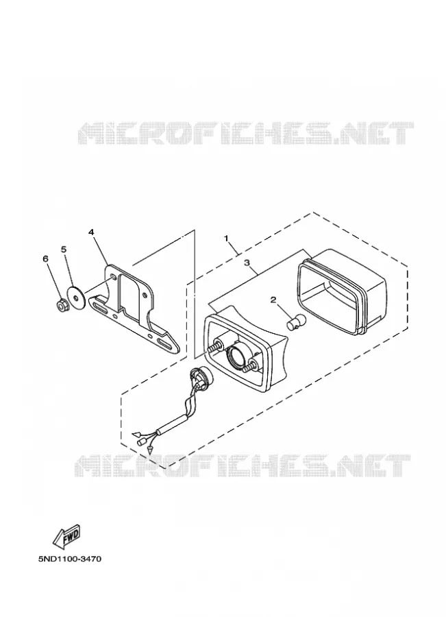 ACHTERLICHT 2 Yamaha QUAD 350 2008 GRIZZLY  YFM350FWA