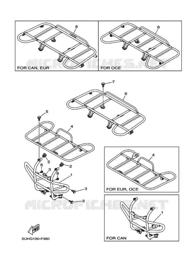 BUMPER Yamaha QUAD 350 2008 GRIZZLY  YFM350FWA