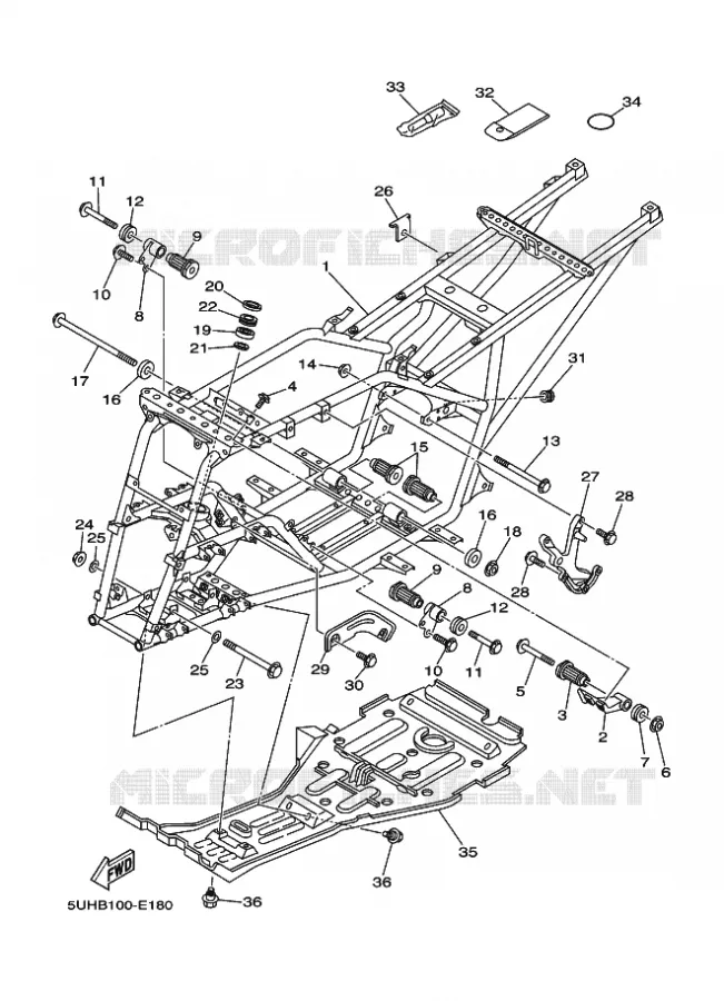 FRAME Yamaha QUAD 350 2008 GRIZZLY  YFM350FWA