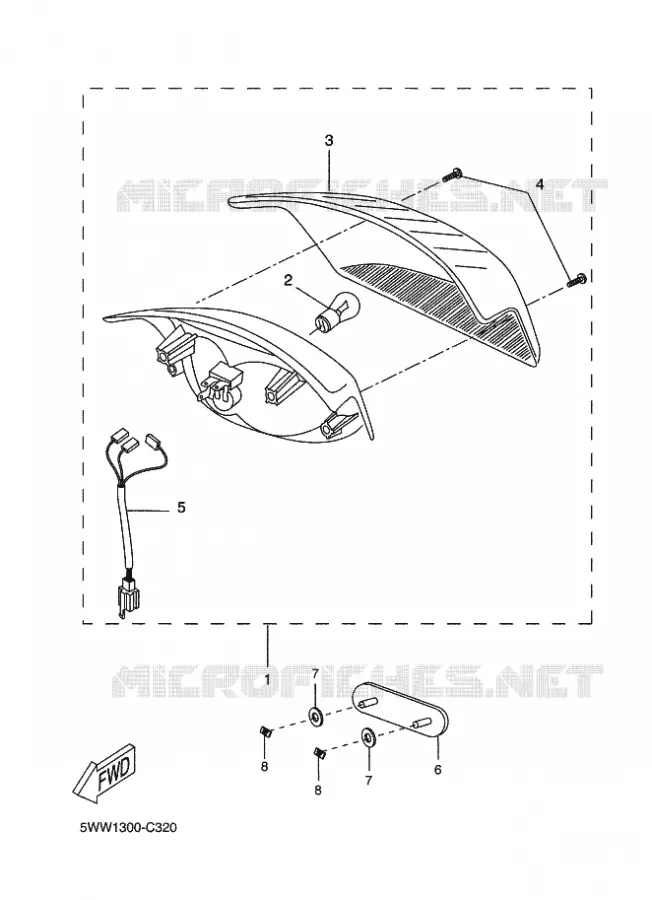 ACHTERLICHT Yamaha SCOOTER 50 2012 BOOSTER (MBK)  CW50