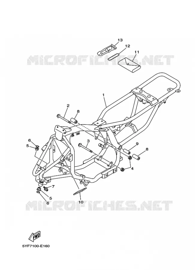 FRAME Yamaha QUAD 50 2009 RAPTOR  YFM50