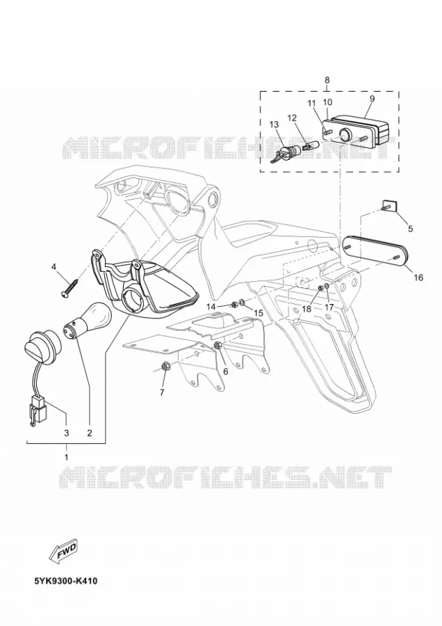 ACHTERLICHT Yamaha MOTO 660 2011 MT03  MT03