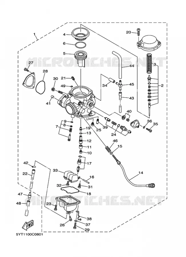 CARBURATEUR  Yamaha QUAD 350 2005 RAPTOR  YFM350
