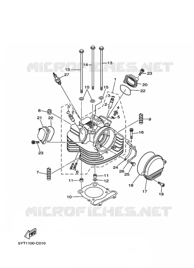 CILINDERKOP Yamaha QUAD 350 2005 RAPTOR  YFM350