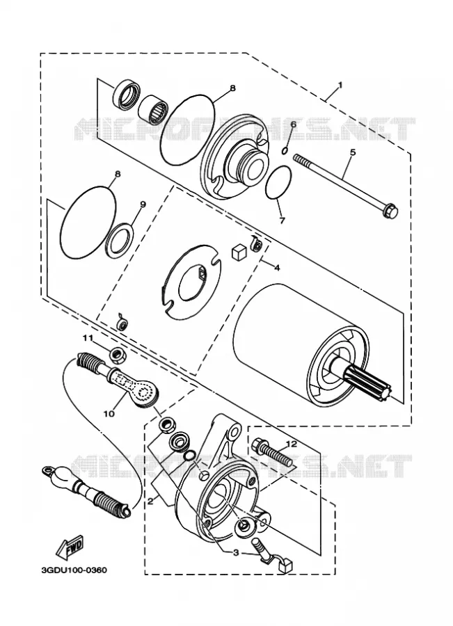 STARTMOTOR Yamaha QUAD 350 2005 RAPTOR  YFM350