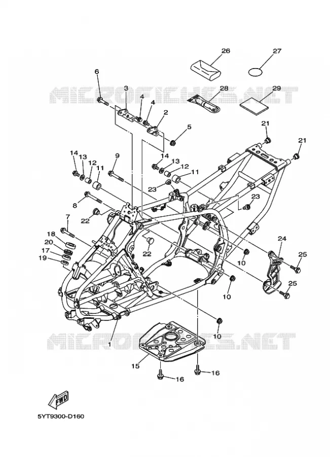 FRAME Yamaha QUAD 350 2005 RAPTOR  YFM350