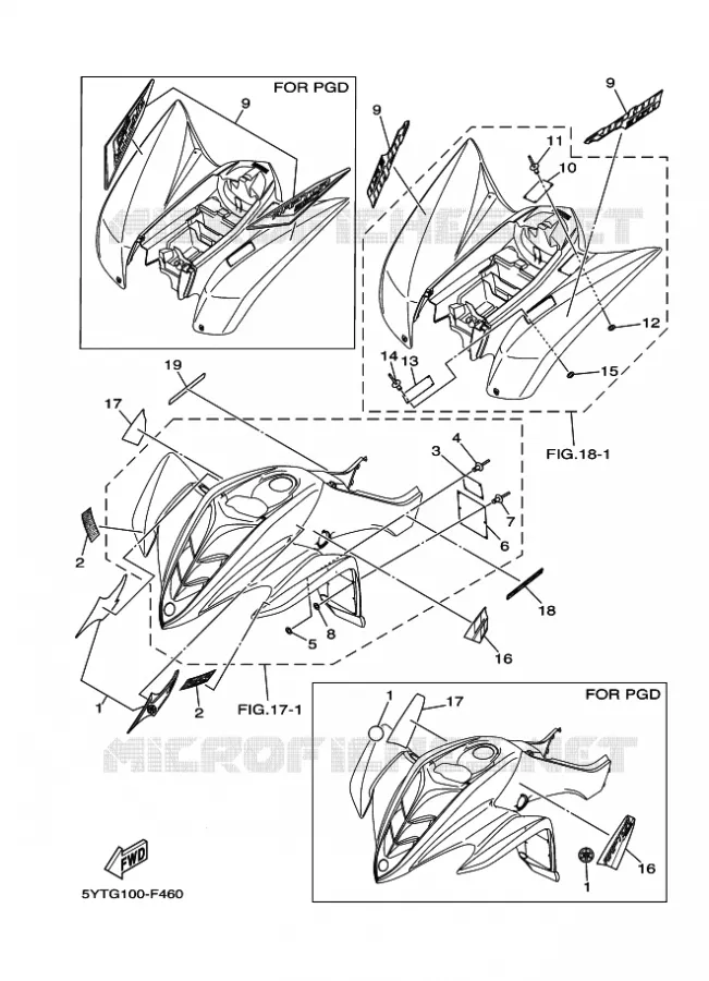 STICKER / LABEL 4 Yamaha QUAD 350 2007 RAPTOR  YFM350