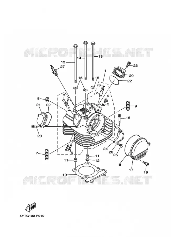 CILINDERKOP Yamaha QUAD 350 2007 RAPTOR  YFM350