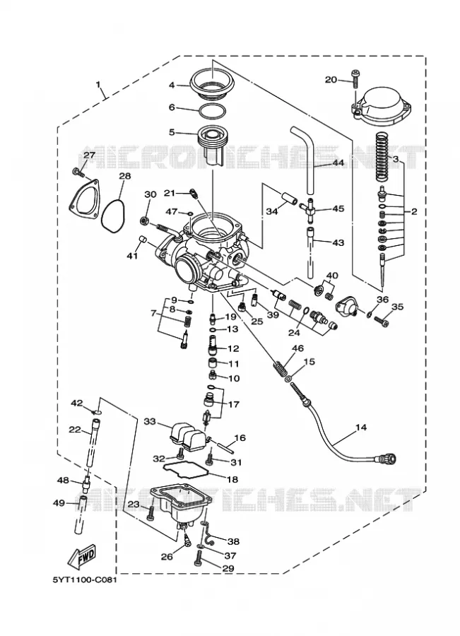 CARBURATEUR  Yamaha QUAD 350 2007 RAPTOR  YFM350