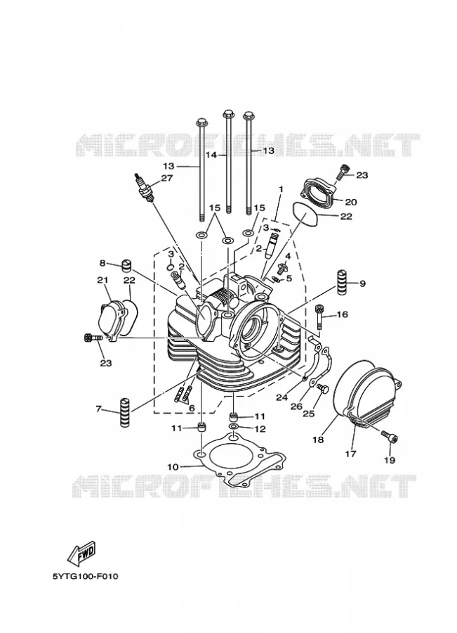 CILINDERKOP Yamaha QUAD 350 2007 RAPTOR  YFM350