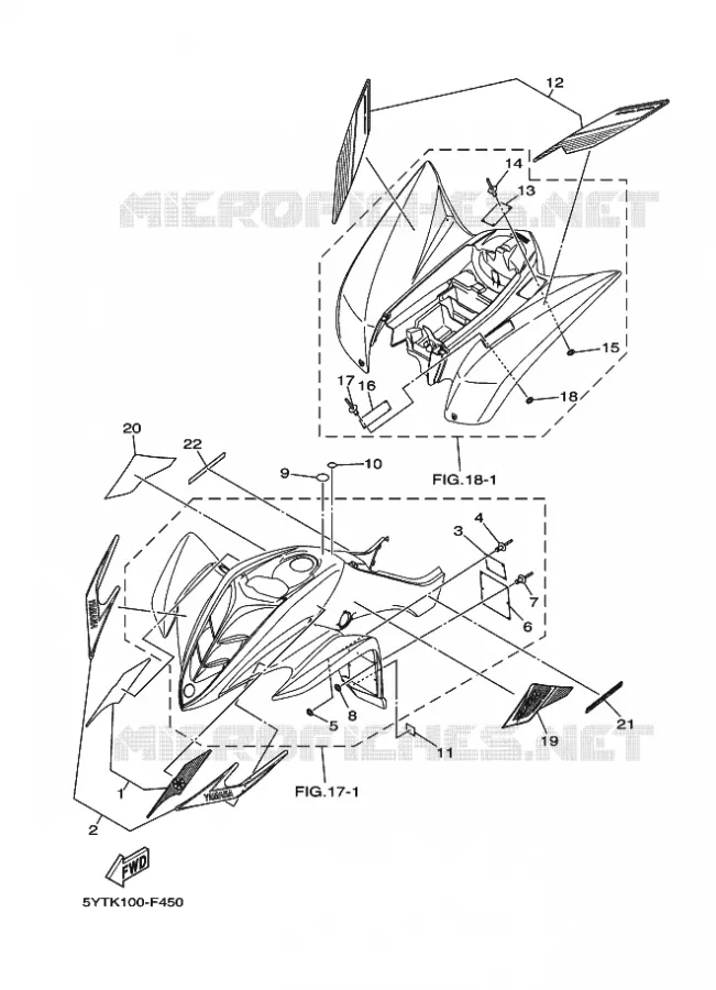 STICKER / LABEL 3 Yamaha QUAD 350 2007 RAPTOR  YFM350