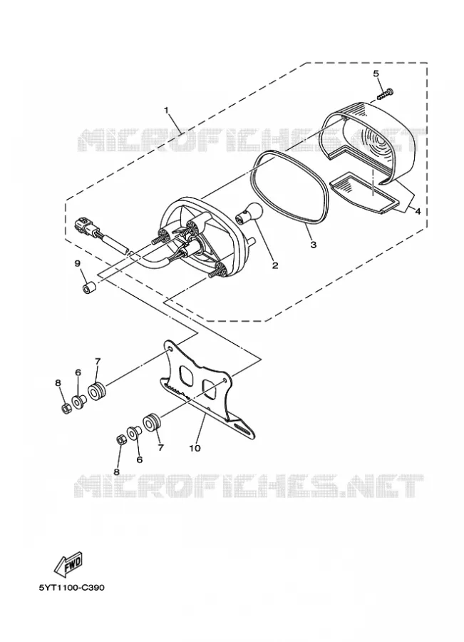 ACHTERLICHT 2 Yamaha QUAD 350 2007 RAPTOR  YFM350