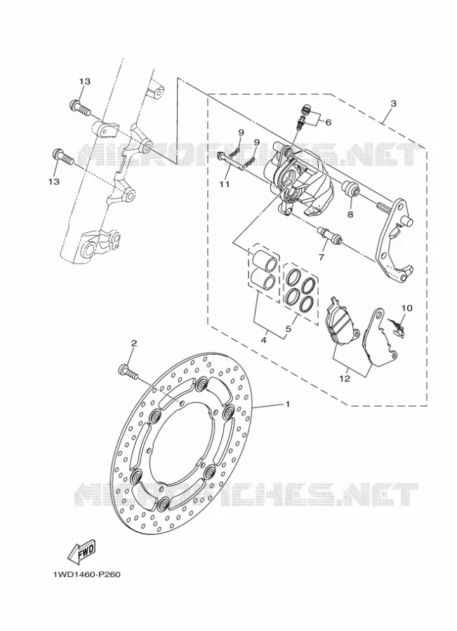 REMKLAUW VOOR Yamaha MOTO 300 2016 R3  YZF-R3A