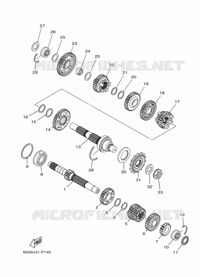 TRANSMISSIE Yamaha MOTO 300 2016 R3  YZF-R3A