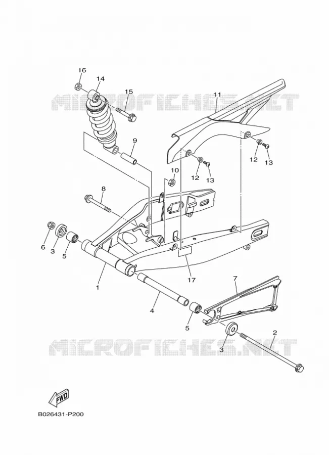 ACHTERBRUG / SCHOKBREKER Yamaha MOTO 300 2016 R3  YZF-R3A