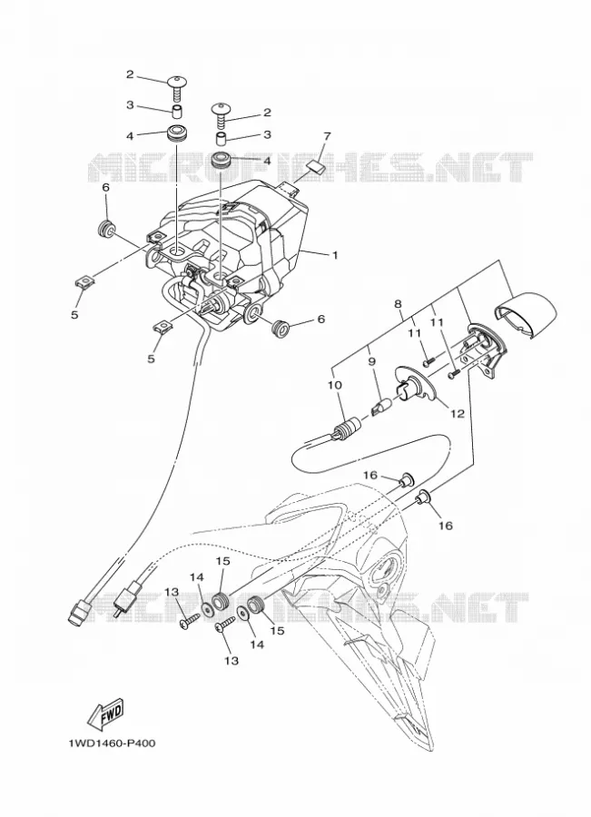 ACHTERLICHT Yamaha MOTO 300 2016 R3  YZF-R3A