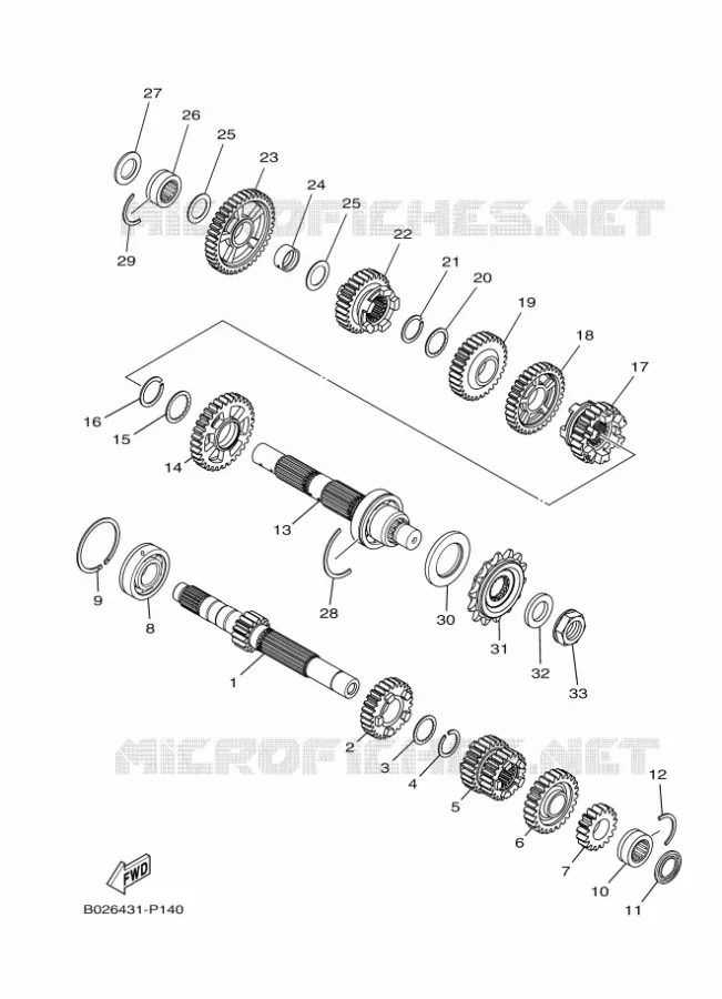 TRANSMISSIE Yamaha MOTO 300 2016 R3  YZF-R3A