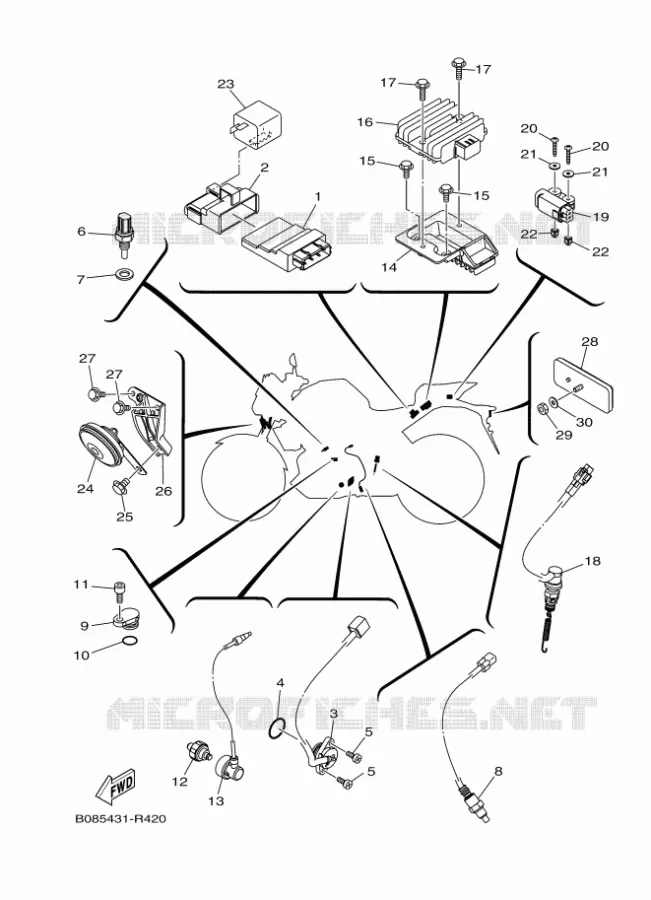 ELECTRISCH 2 Yamaha MOTO 300 2016 MT  MTN320-A