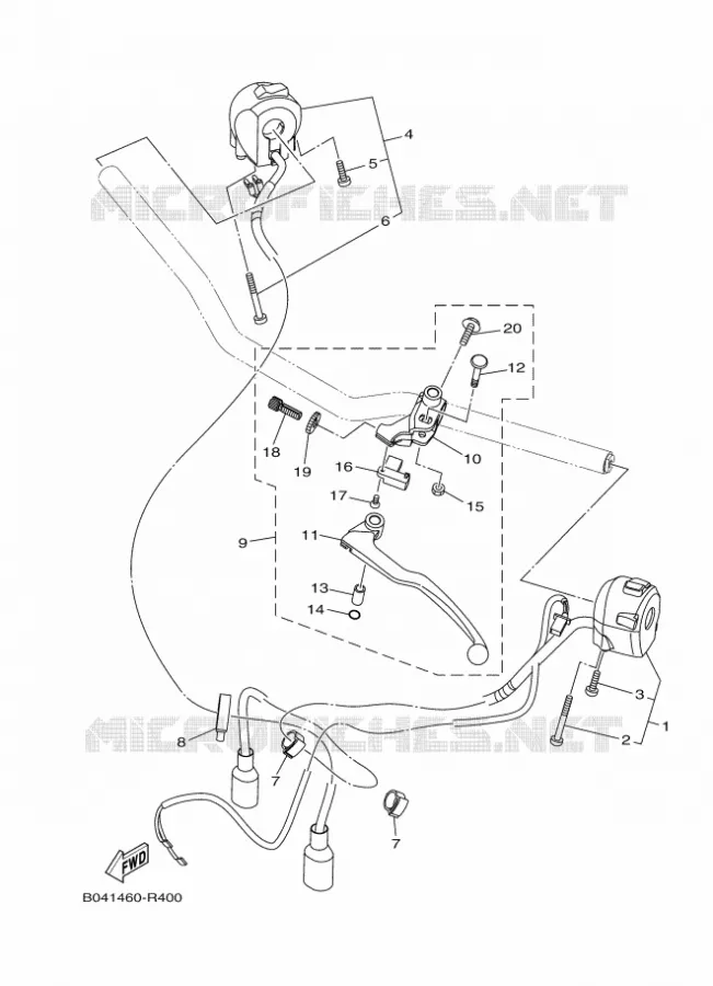STUURSCHAKELAAR / HEVEL Yamaha MOTO 300 2016 MT  MTN320-A