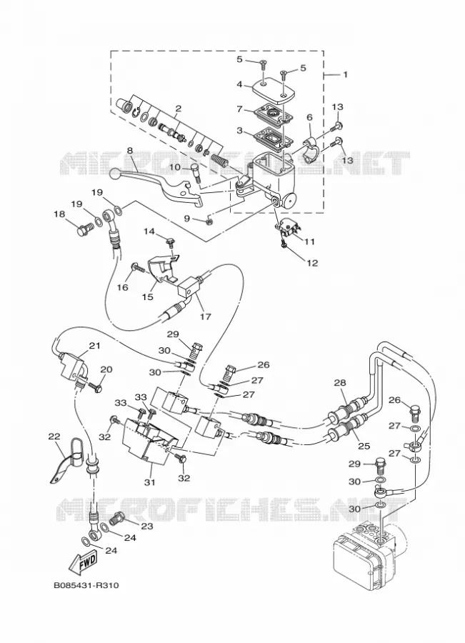 REMPOMP VOOR Yamaha MOTO 300 2016 MT  MTN320-A
