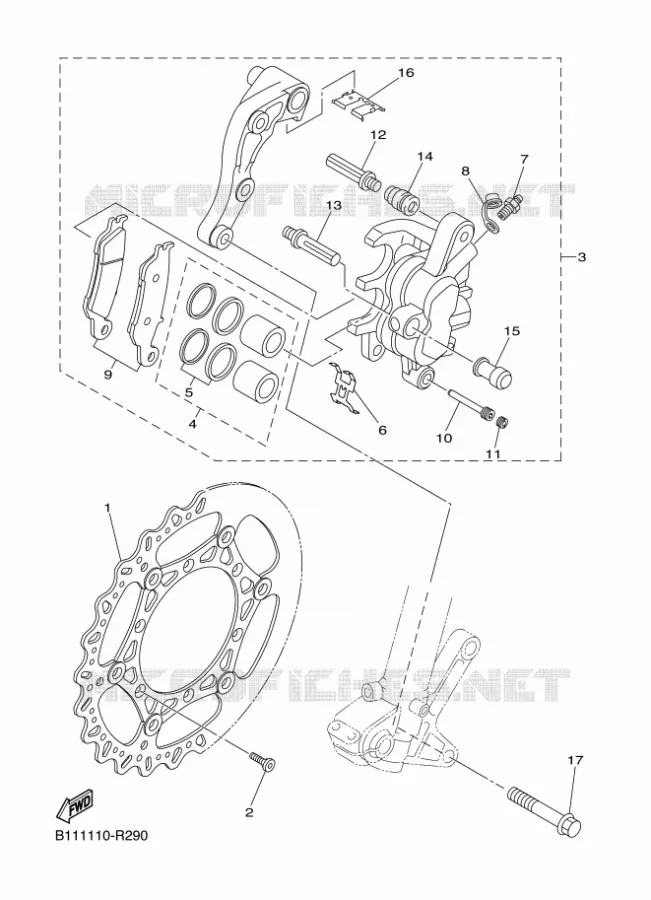 REMKLAUW VOOR Yamaha MOTO 450 2017 YZF  YZ450F