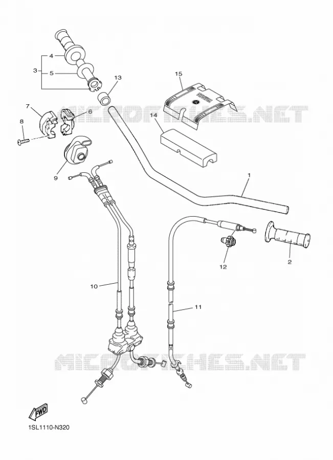 STUUR / KABEL Yamaha MOTO 450 2017 YZF  YZ450FH