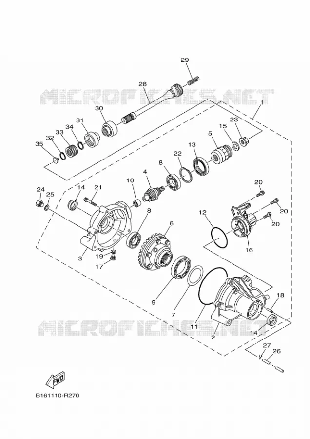DIFFERENTIEEL VOOR Yamaha QUAD 700 2016 KODIAK  YFM700FWB