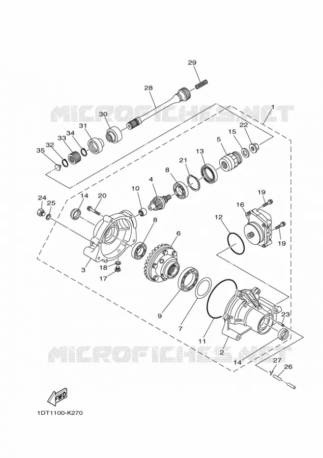 DIFFERENTIEEL VOOR Yamaha QUAD 700 2017 GRIZZLY  YFM700FWAD