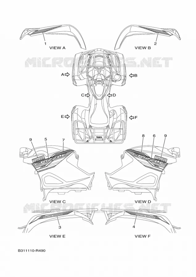 STICKER Yamaha QUAD 700 2017 GRIZZLY  YFM700FWAD