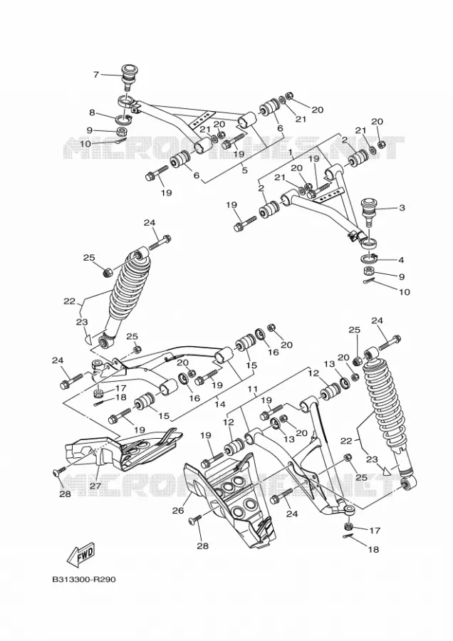 OPHANGING / WIEL VOOR Yamaha QUAD 700 2016 GRIZZLY  YFM700FWADYFM70GPSGGRIZZLY EPS SE