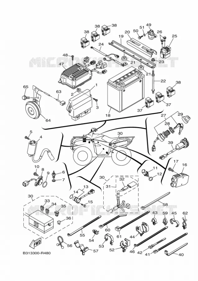 ELECTRISCH 1 Yamaha QUAD 700 2016 GRIZZLY  YFM700FWADYFM70GPSGGRIZZLY EPS SE