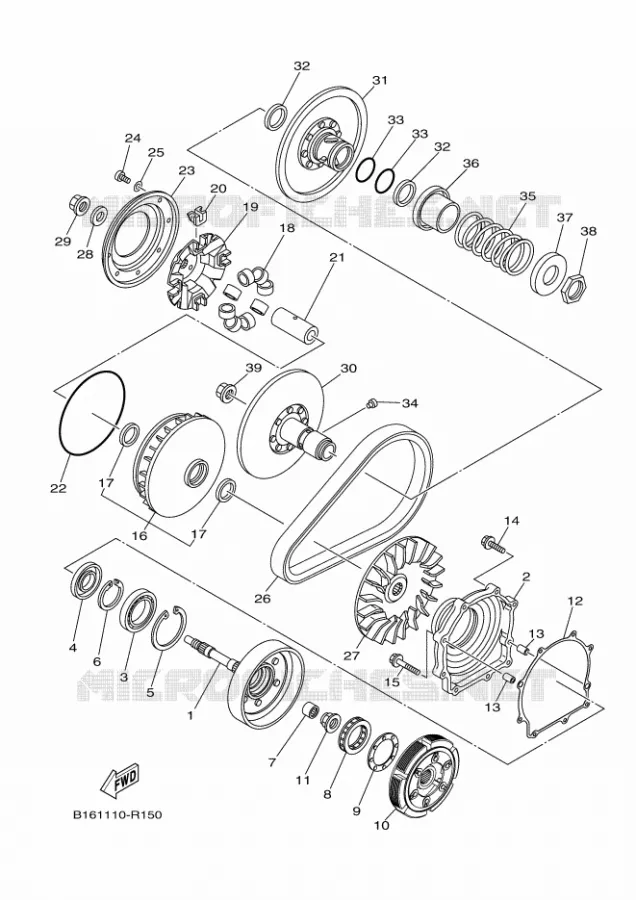 STARTMOTOR KOPPELINGS Yamaha QUAD 700 2017 KODIAK  YFM700FWBD