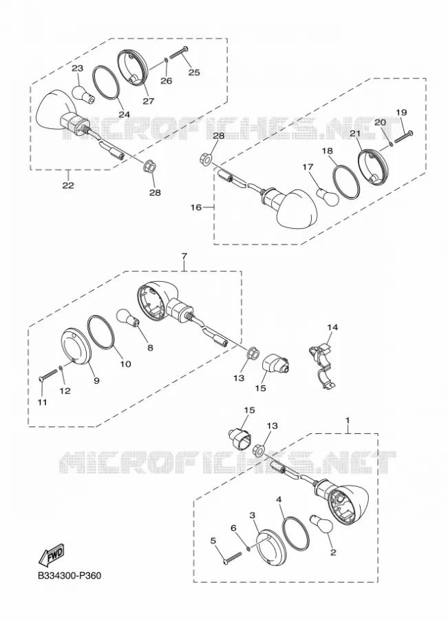 KNIPPERLICHT Yamaha MOTO 950 2016 XV  XVS950CR