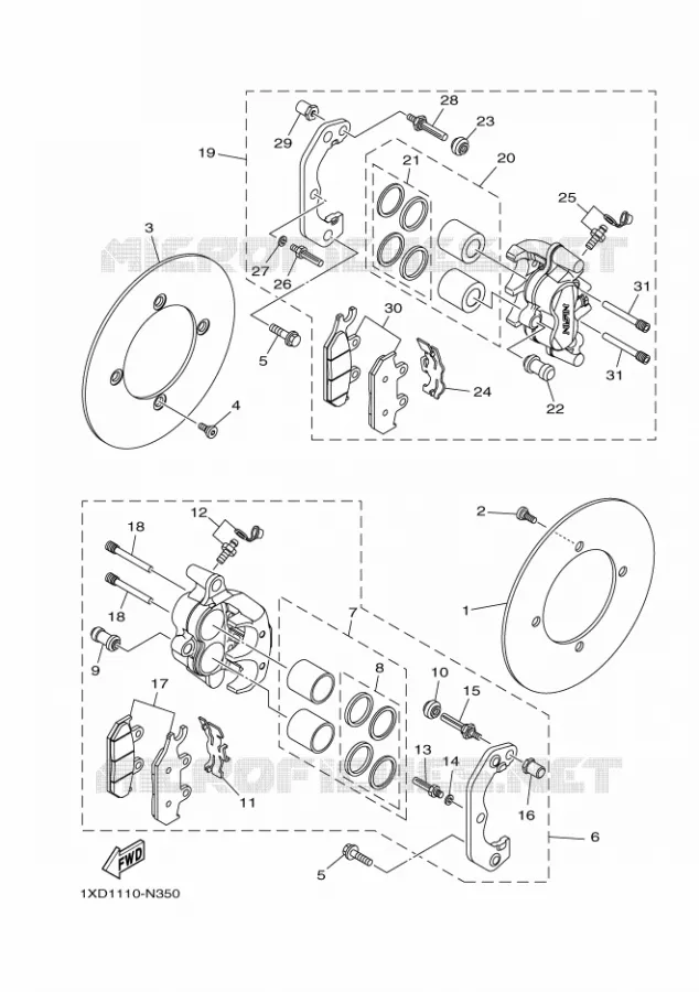 REMKLAUW VOOR Yamaha SIDE BY SIDE 700 2016 VIKING  YXM700ES