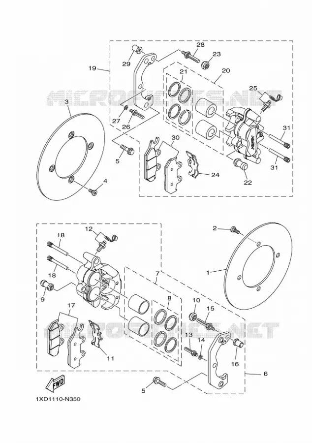 REMKLAUW VOOR Yamaha SIDE BY SIDE 700 2017 VIKING  YXM700E