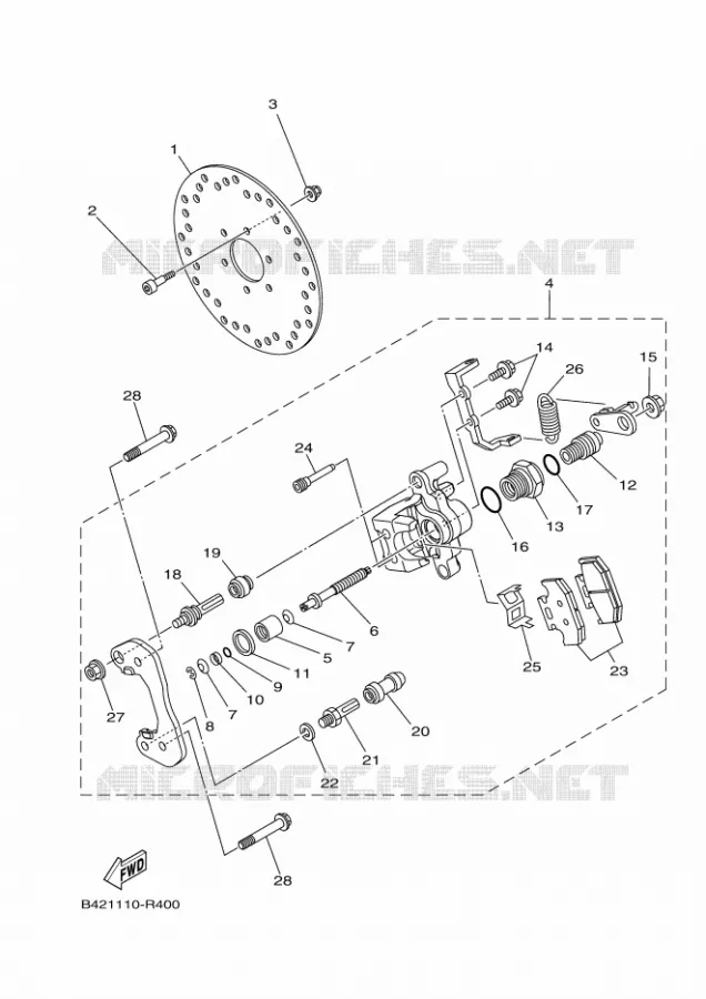 REMKLAUW ACHTER 2 Yamaha SIDE BY SIDE 1000 2017 YXZ  YXZ1000ETS