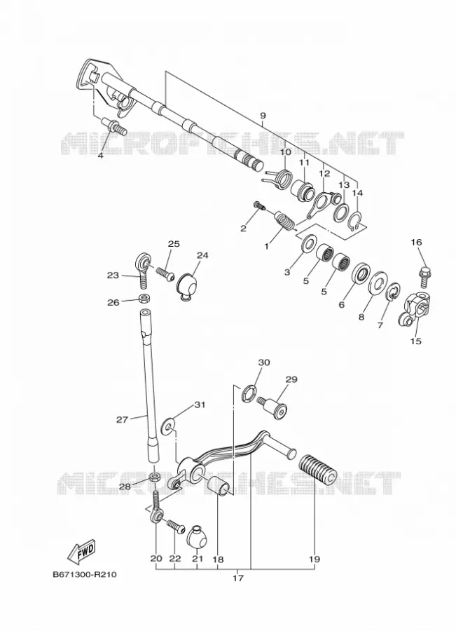 SCHAKEL STANG / PEDAAL Yamaha MOTO 1000 2016 MT  MTN1000
