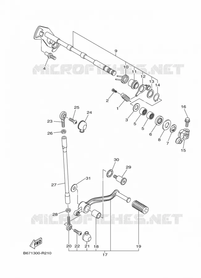 SCHAKEL STANG / PEDAAL Yamaha MOTO 1000 2016 MT  MTN1000