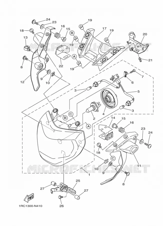 KOPLAMP Yamaha MOTO 900 2016 MT  MT09