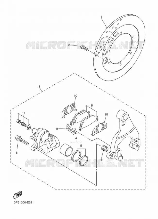 REMKLAUW ACHTER Yamaha MOTO 1300 2016 FJR  FJR1300-A