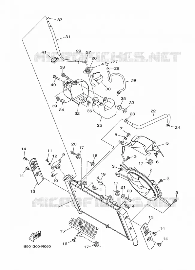 RADIATEUR / SLANG Yamaha MOTO 850 2016 XSR  MTM850