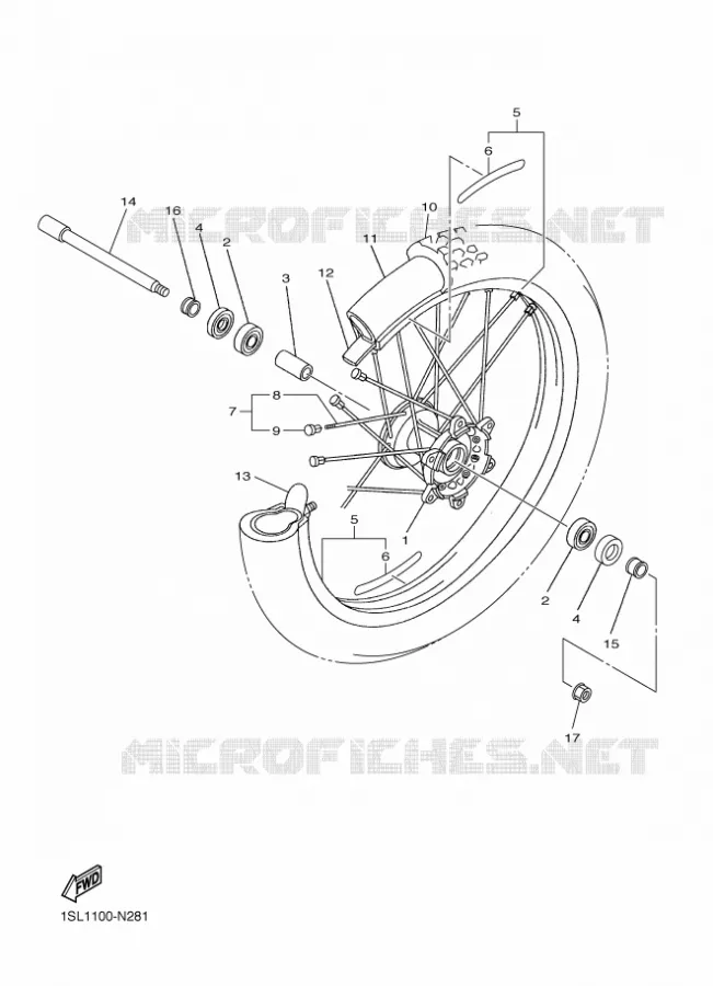 VOORWIEL Yamaha MOTO 450 2017 YZF  YZ450FXH