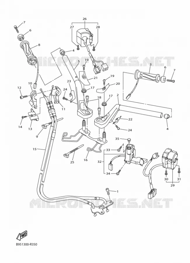 STUUR / KABEL Yamaha MOTO 1300 2016 FJR  FJR1300-AS