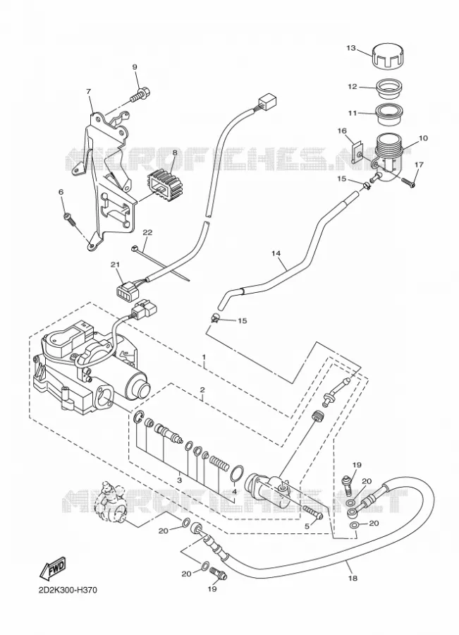 KOPPELINGS POMP Yamaha MOTO 1300 2016 FJR  FJR1300-AS