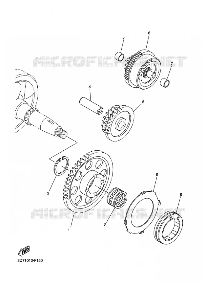 STARTMOTOR KOPPELINGS Yamaha MOTO 250 2016 WR-R  WR250R