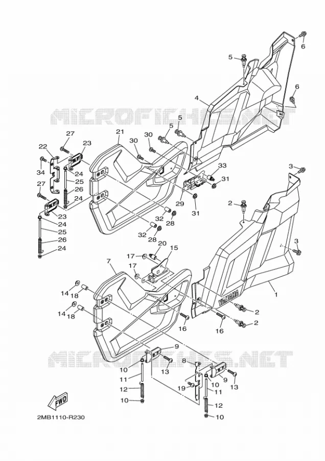 ZIJKUIPDEEL Yamaha SIDE BY SIDE 700 2016 WOLVERINE  YXE700ES