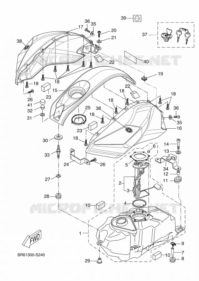 BENZINE TANK Yamaha MOTO 125 2017 R125  YZF-R125A
