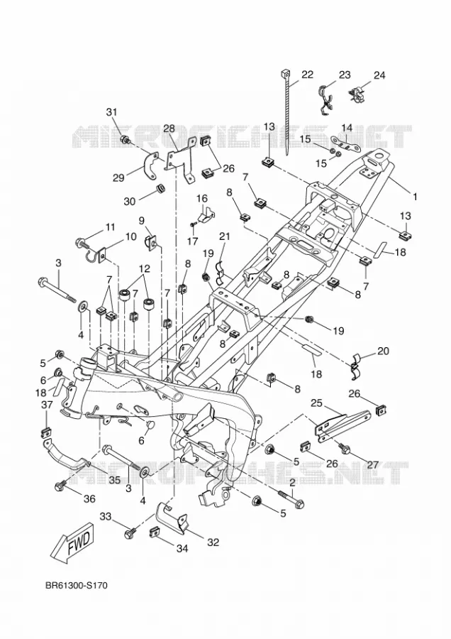 FRAME Yamaha MOTO 125 2017 R125  YZF-R125A