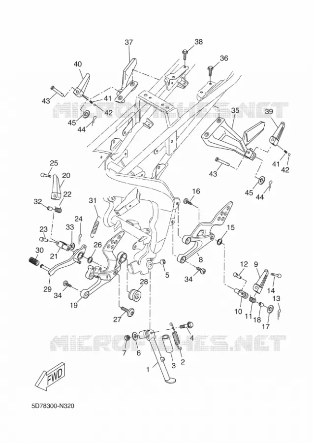 STANDAARD / VOETSTEUN Yamaha MOTO 125 2017 R125  YZF-R125A