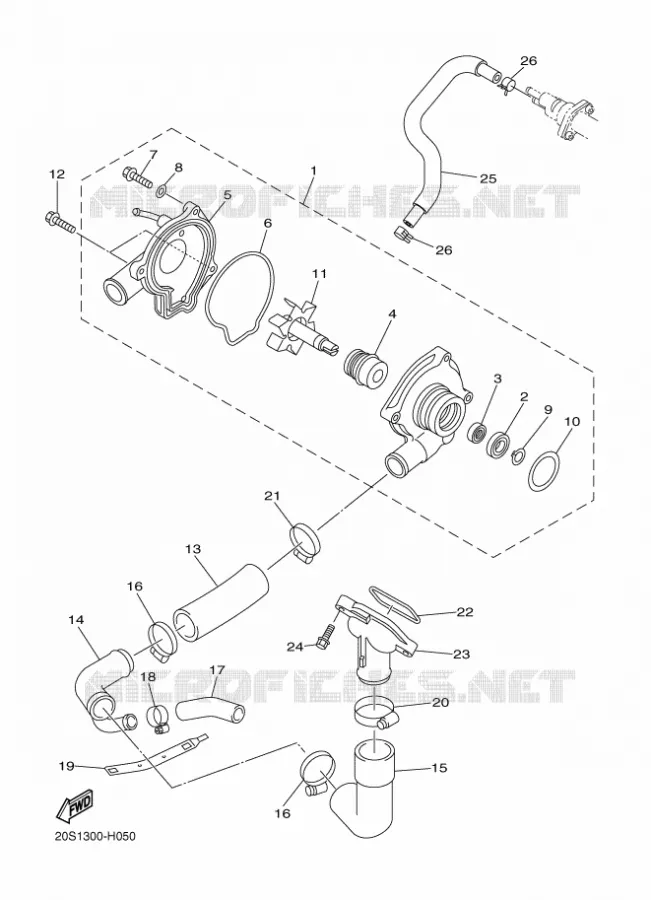 WATERPOMP / SLANGEN Yamaha MOTO 600 2016 XJ6 DIVERSION  XJ6F